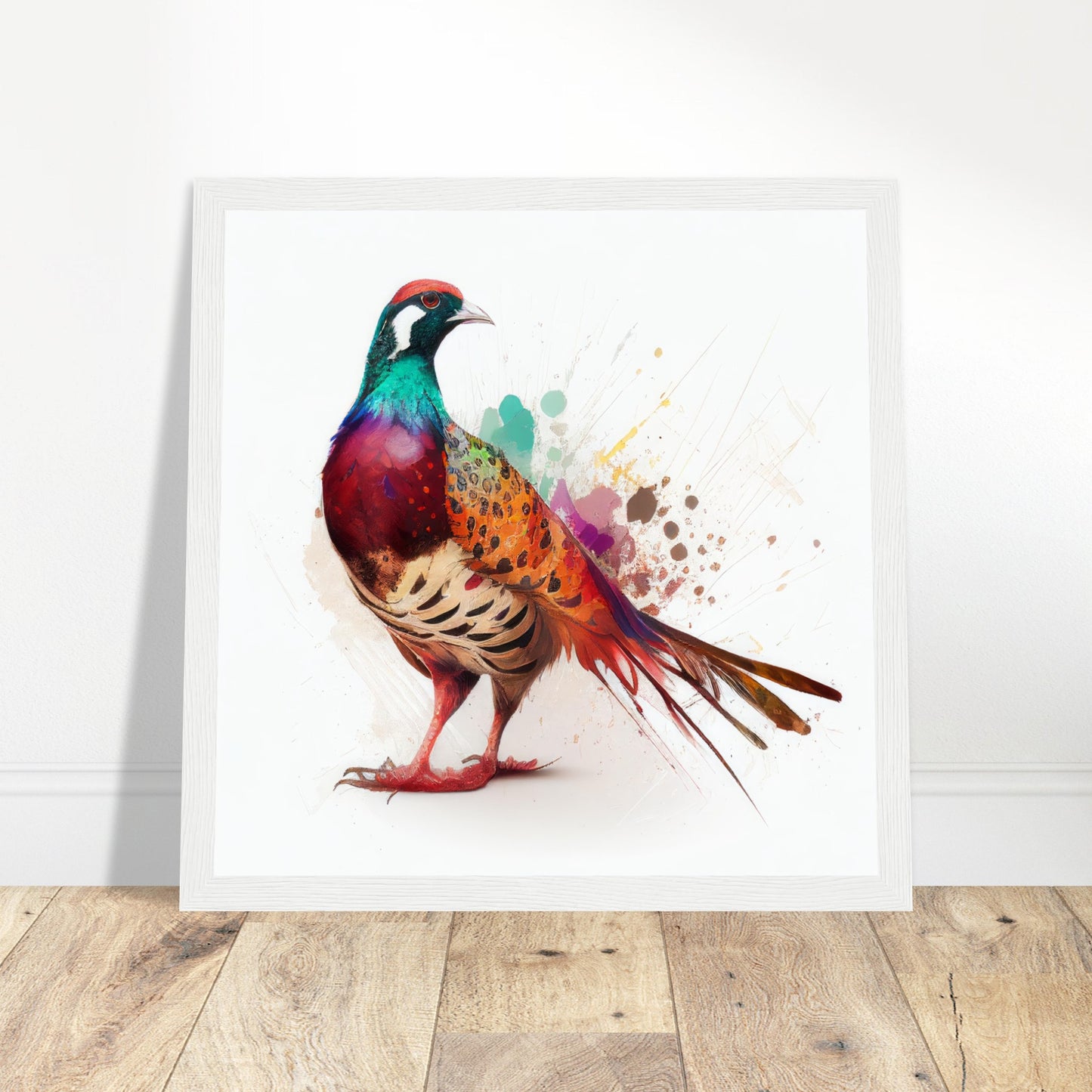 Exclusive Pheasant Print - Print Room Ltd Wood frame 70x70 cm / 28x28"
