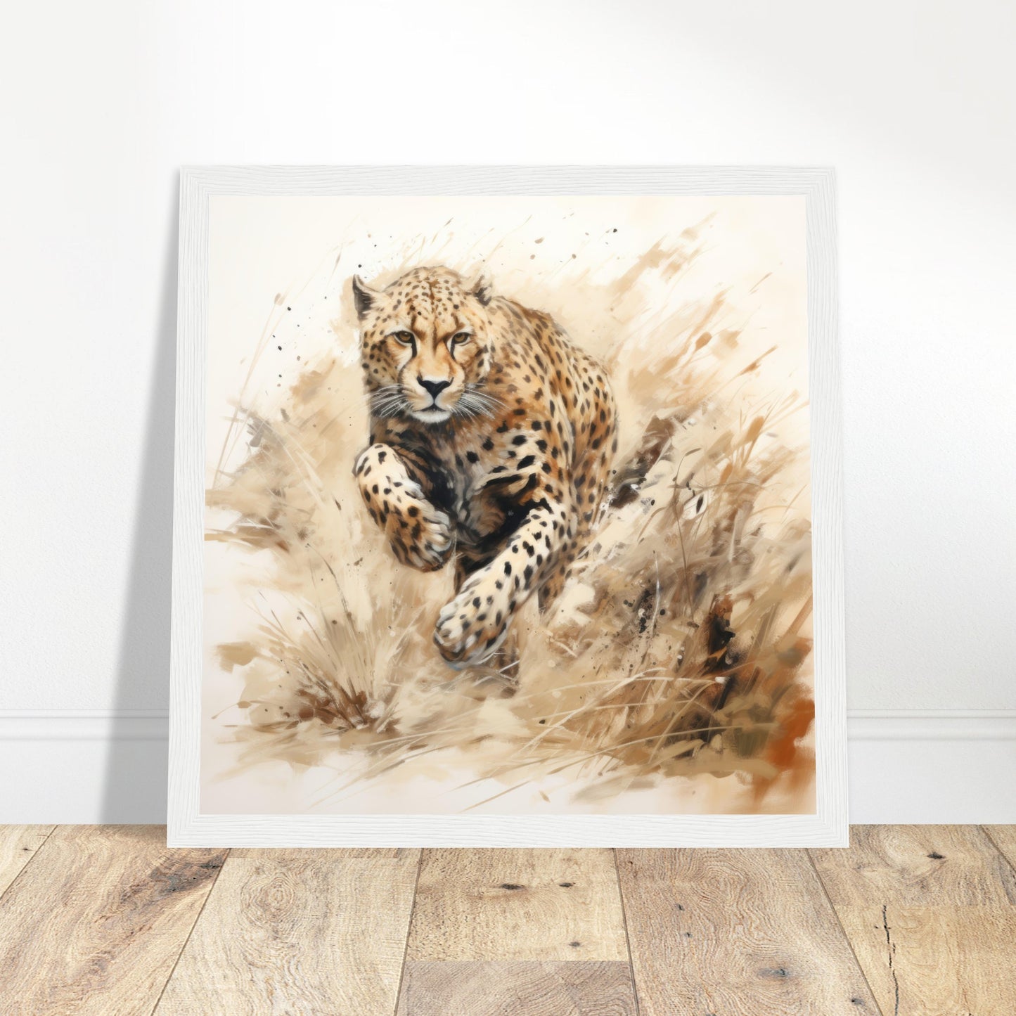 Cheetah Art Print - Print Room Ltd White frame 50x50 cm / 20x20"