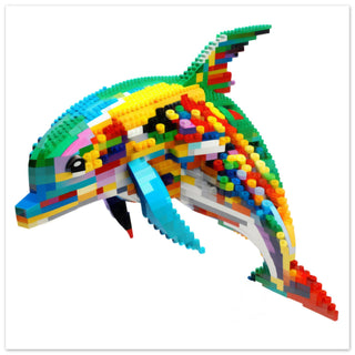 Dolphin Artwork - Print Room Ltd No Frame Selected 70x70 cm / 28x28"