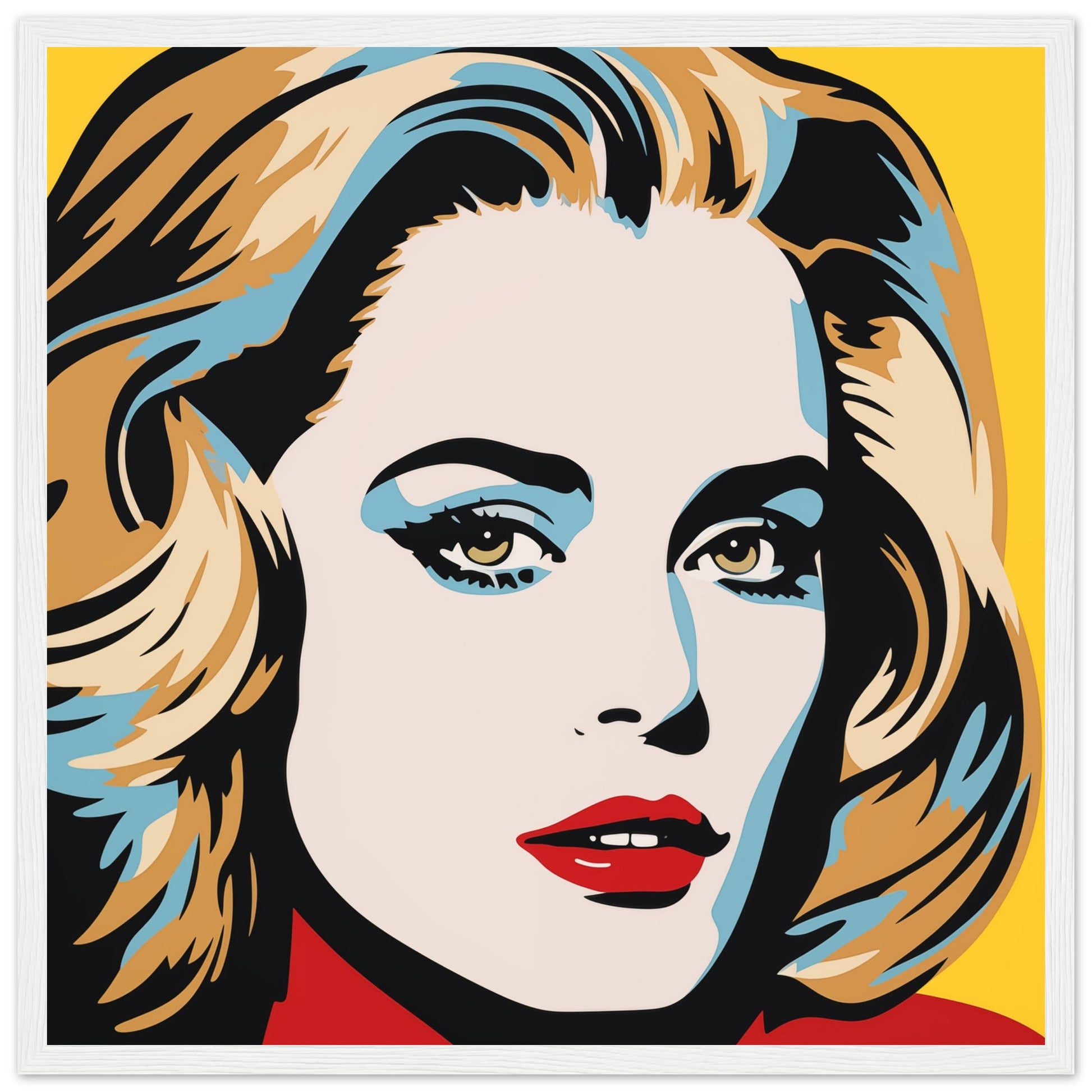 Adele Pop Art - by Print Room Ltd, White Framed Print  30 x 30, 50 x 50, 70 x 70cm