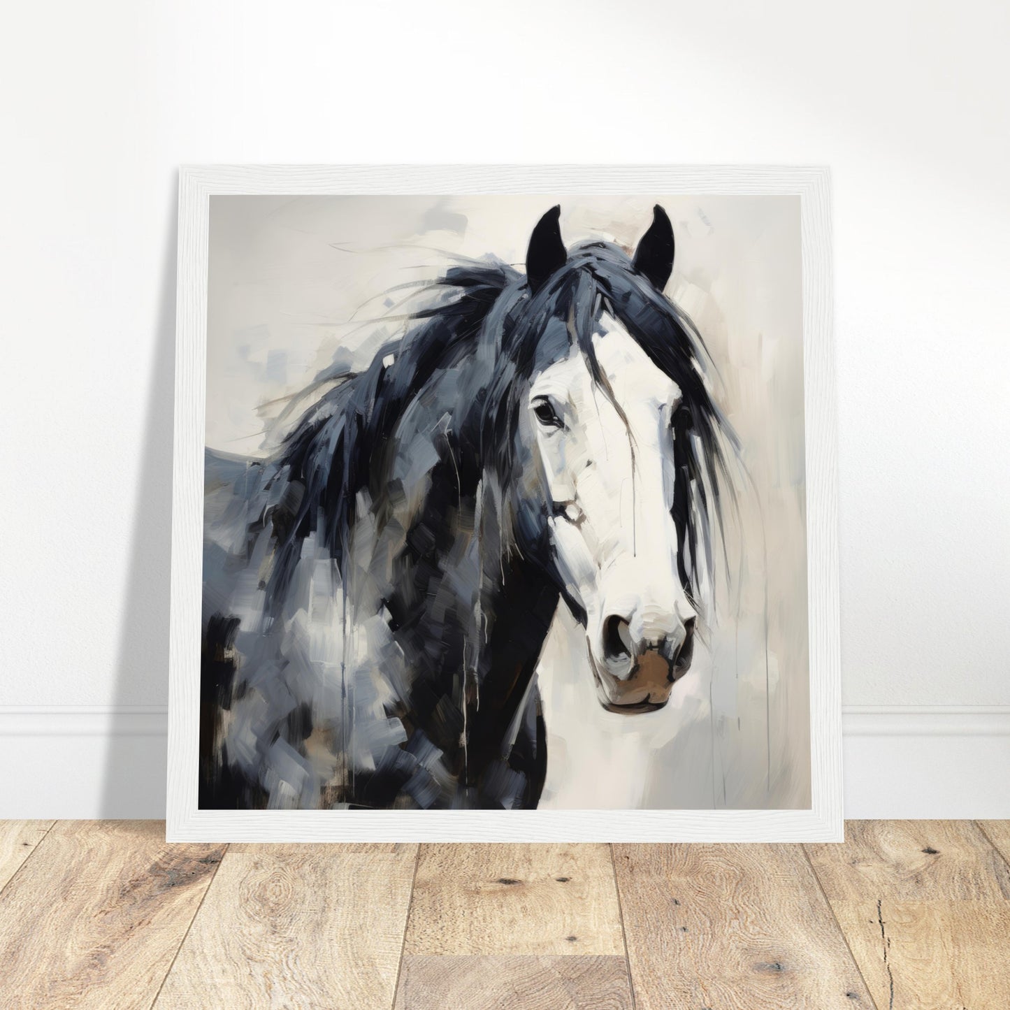 Horse art print #24 - Print Room Ltd Wood frame 70x70 cm / 28x28"