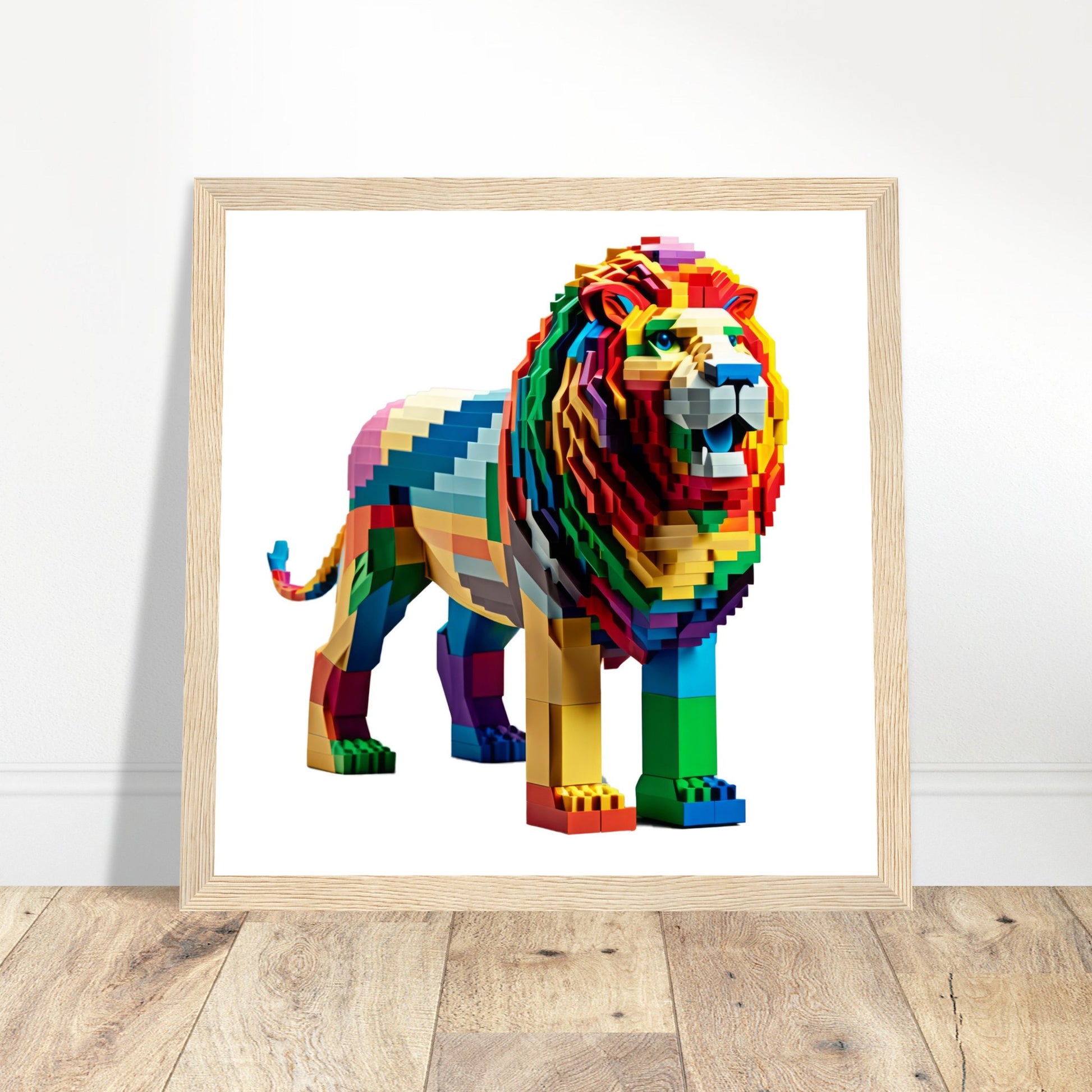 Lion Art Print - Print Room Ltd Black frame 30x30 cm / 12x12"