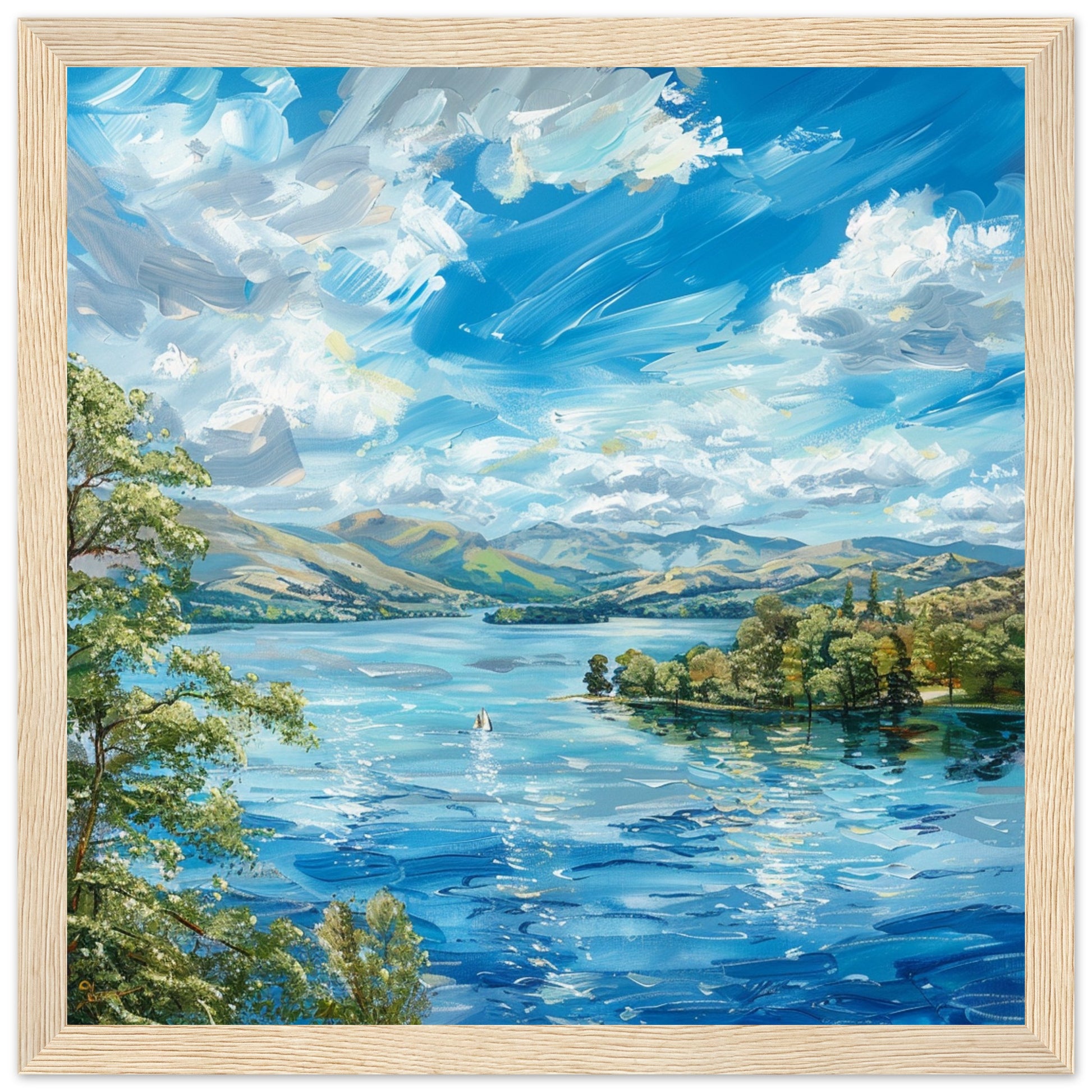 Lake Windermere’s Tranquil Beauty wood framed art print | By Print Room Ltd