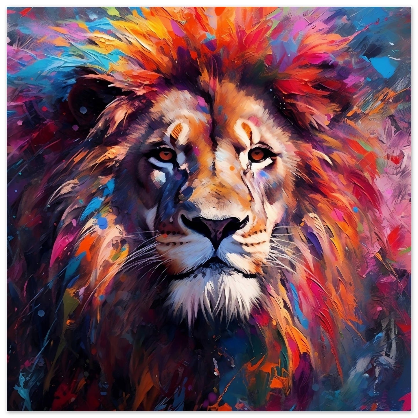 Lion Art Print - Print Room Ltd No Frame Selected 70x70 cm / 28x28"