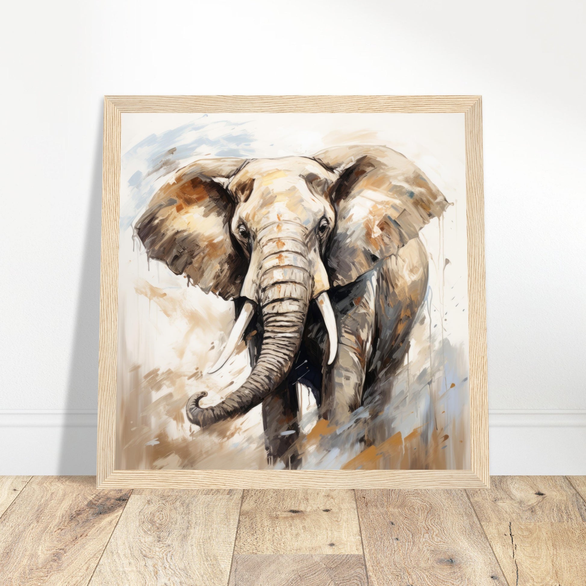 Elephant Giants Artwork - Print Room Ltd Dark wood frame 50x50 cm / 20x20"