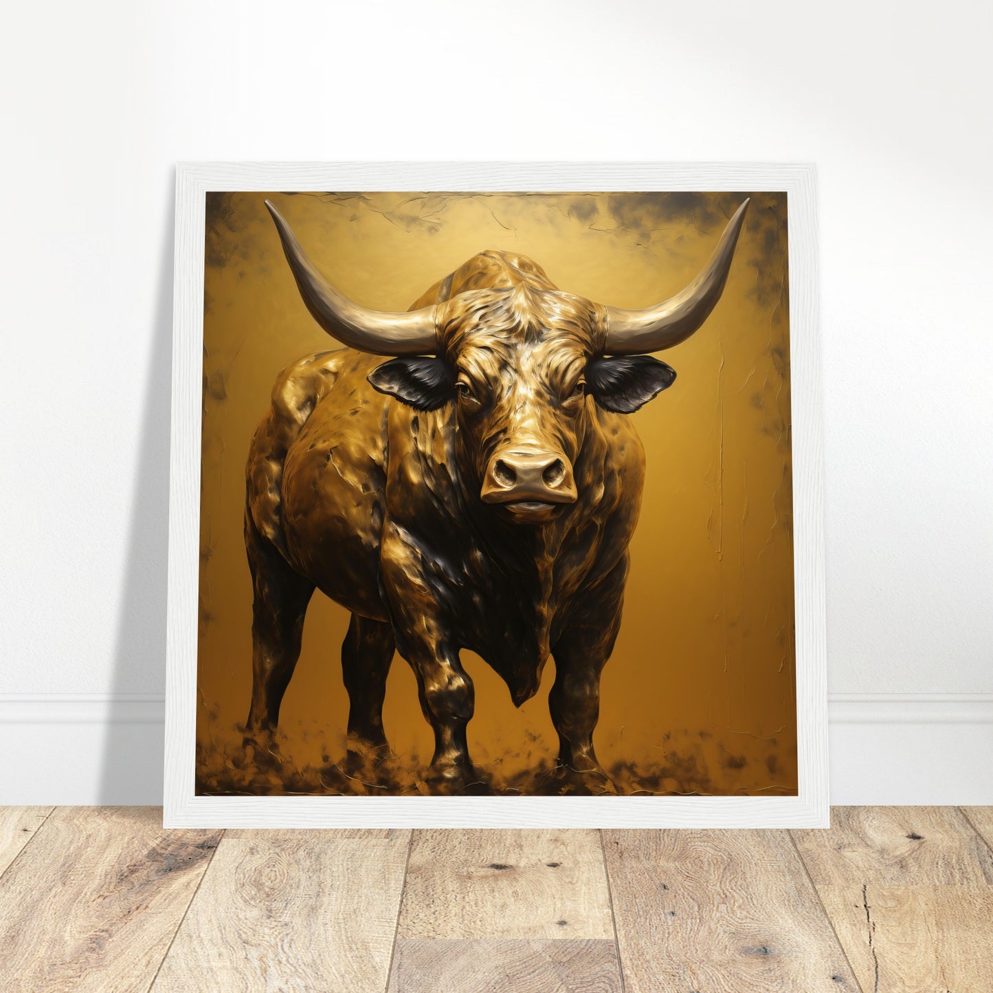 Bull Artwork - Print Room Ltd Wood frame 30x30 cm / 12x12"