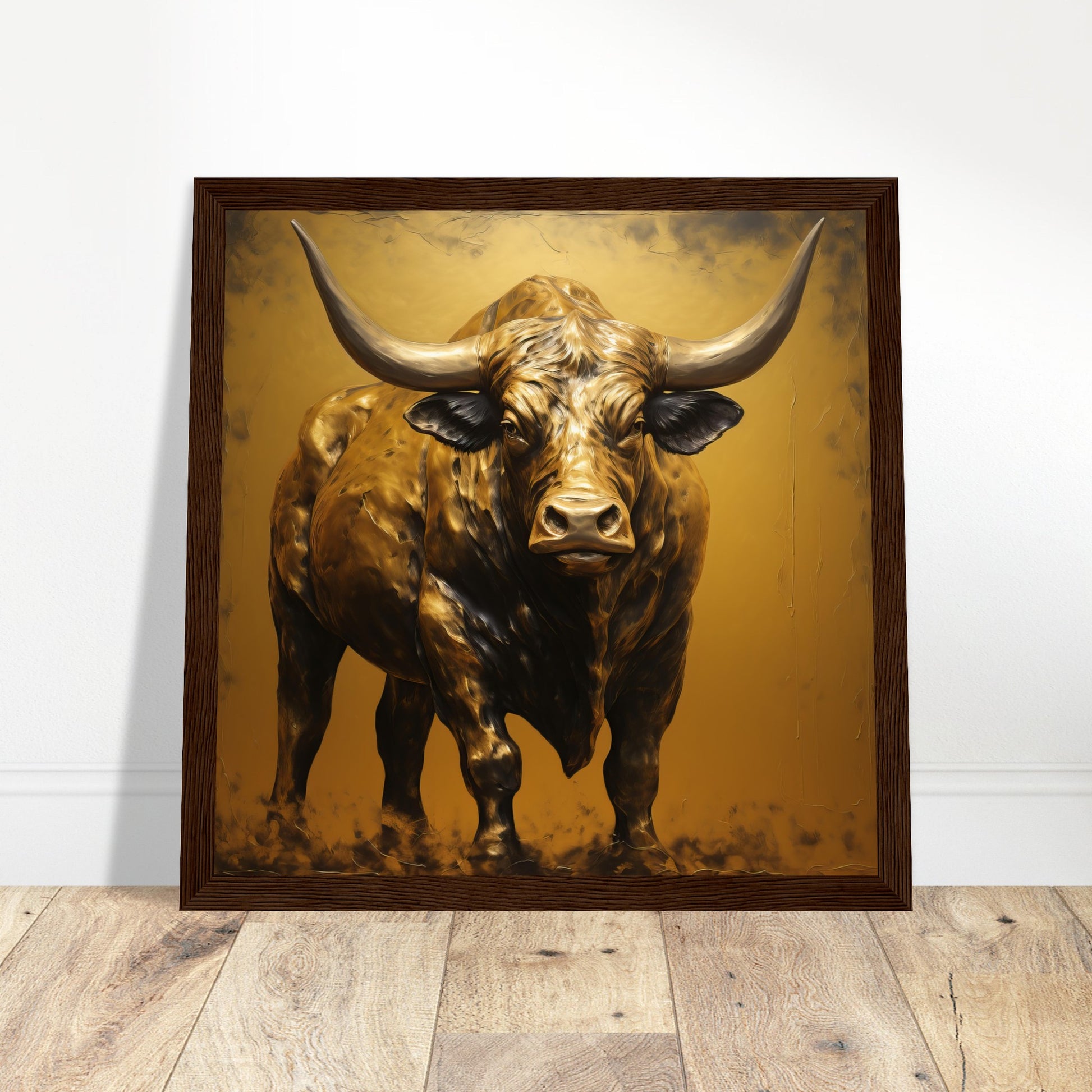 Bull Artwork - Print Room Ltd Black frame 50x50 cm / 20x20"