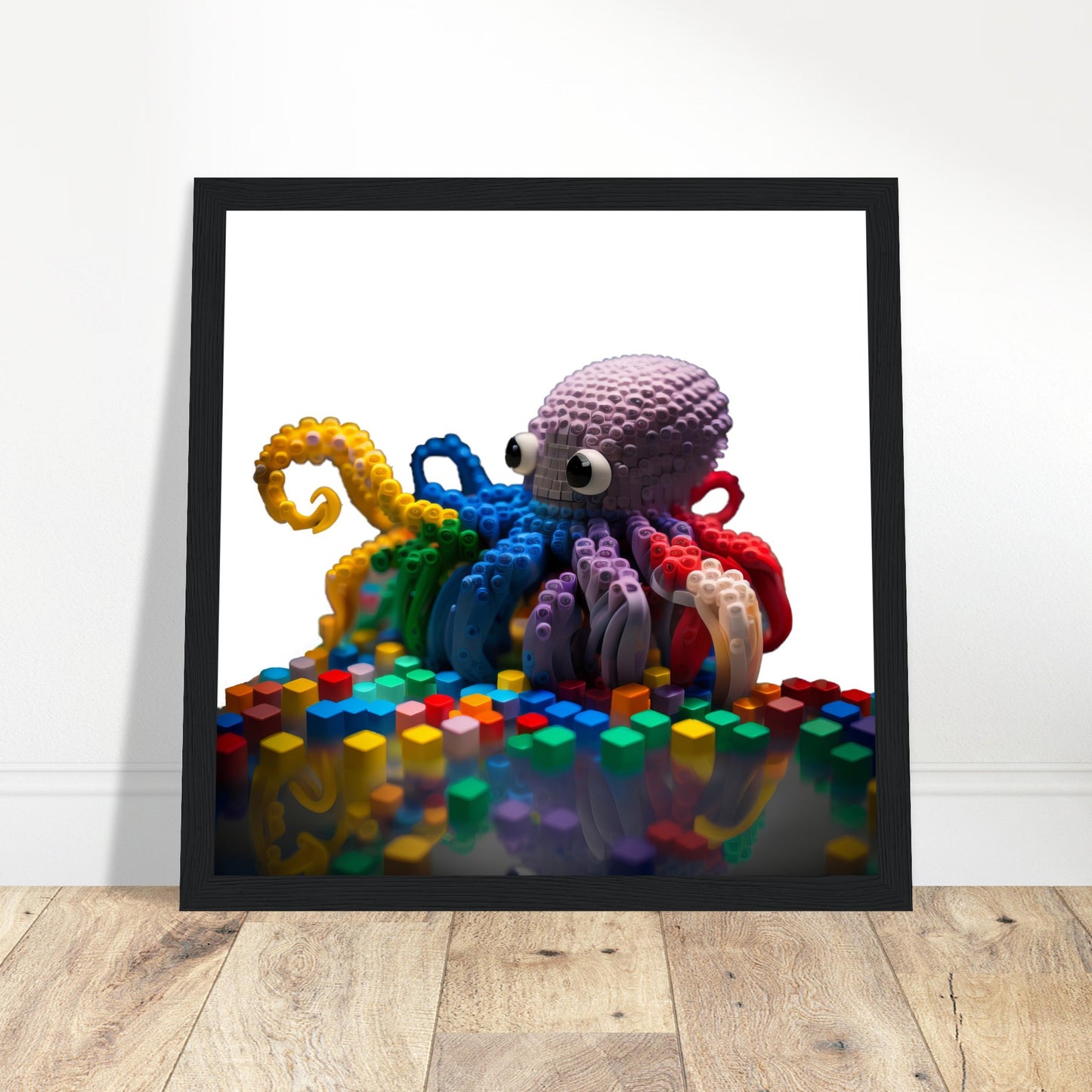 Octopus Artwork - Print Room Ltd Black frame 30x30 cm / 12x12"