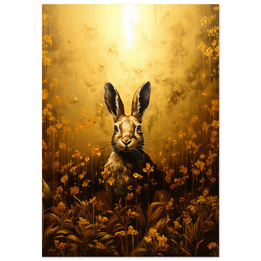 Gilded Hare Art Print - Print Room Ltd No Frame Selected 70x100 cm / 28x40"