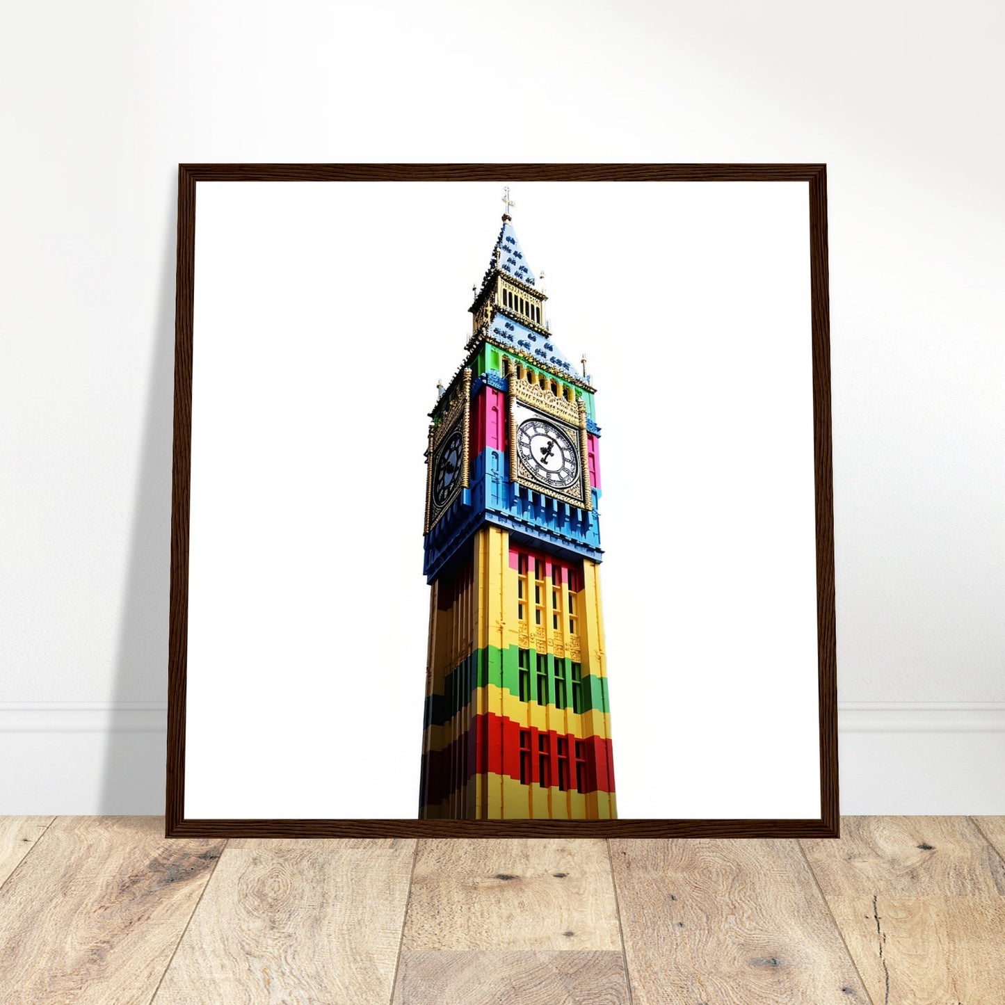 Block Big Ben Art - Print Room Ltd Dark wood frame 50x50 cm / 20x20"