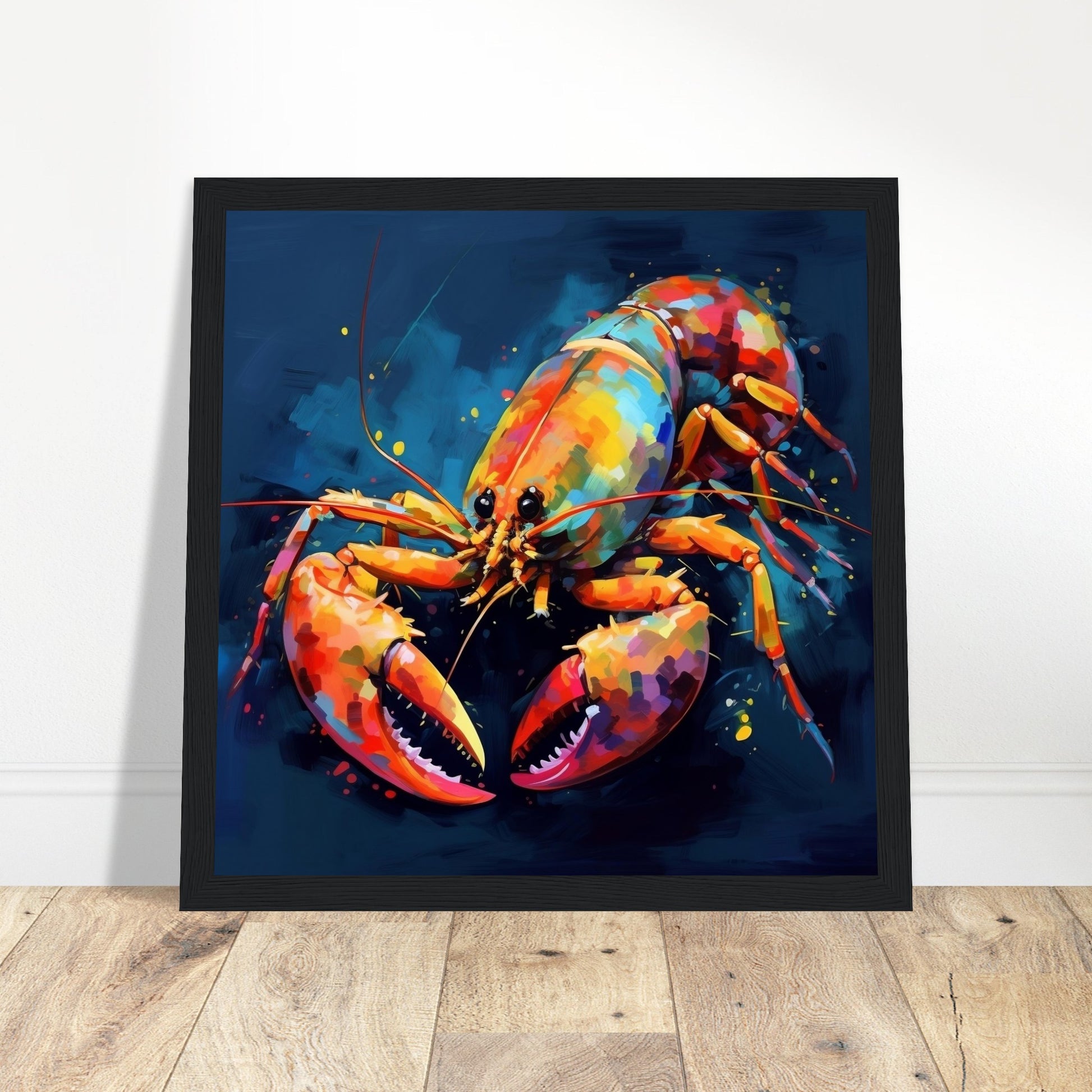 Lobster Artwork - Print Room Ltd Black frame 30x30 cm / 12x12"