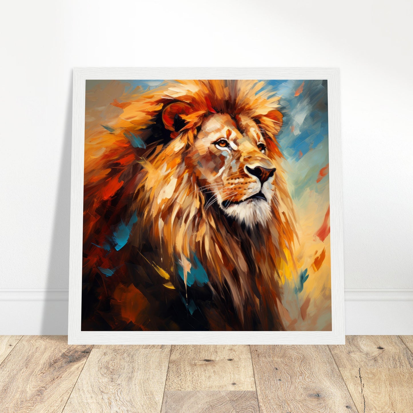 Lion Print - King of Beasts Print Room Ltd Dark wood frame 70x70 cm / 28x28"