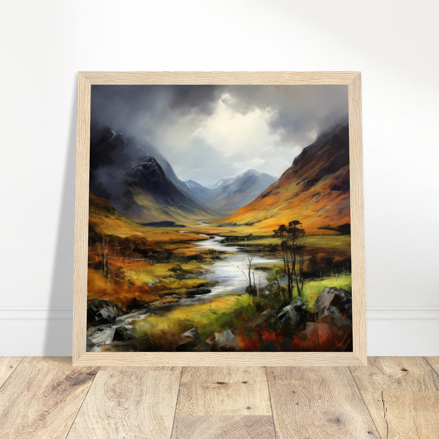 Scottish Highlands Artwork - Print Room Ltd Dark wood frame 70x70 cm / 28x28"
