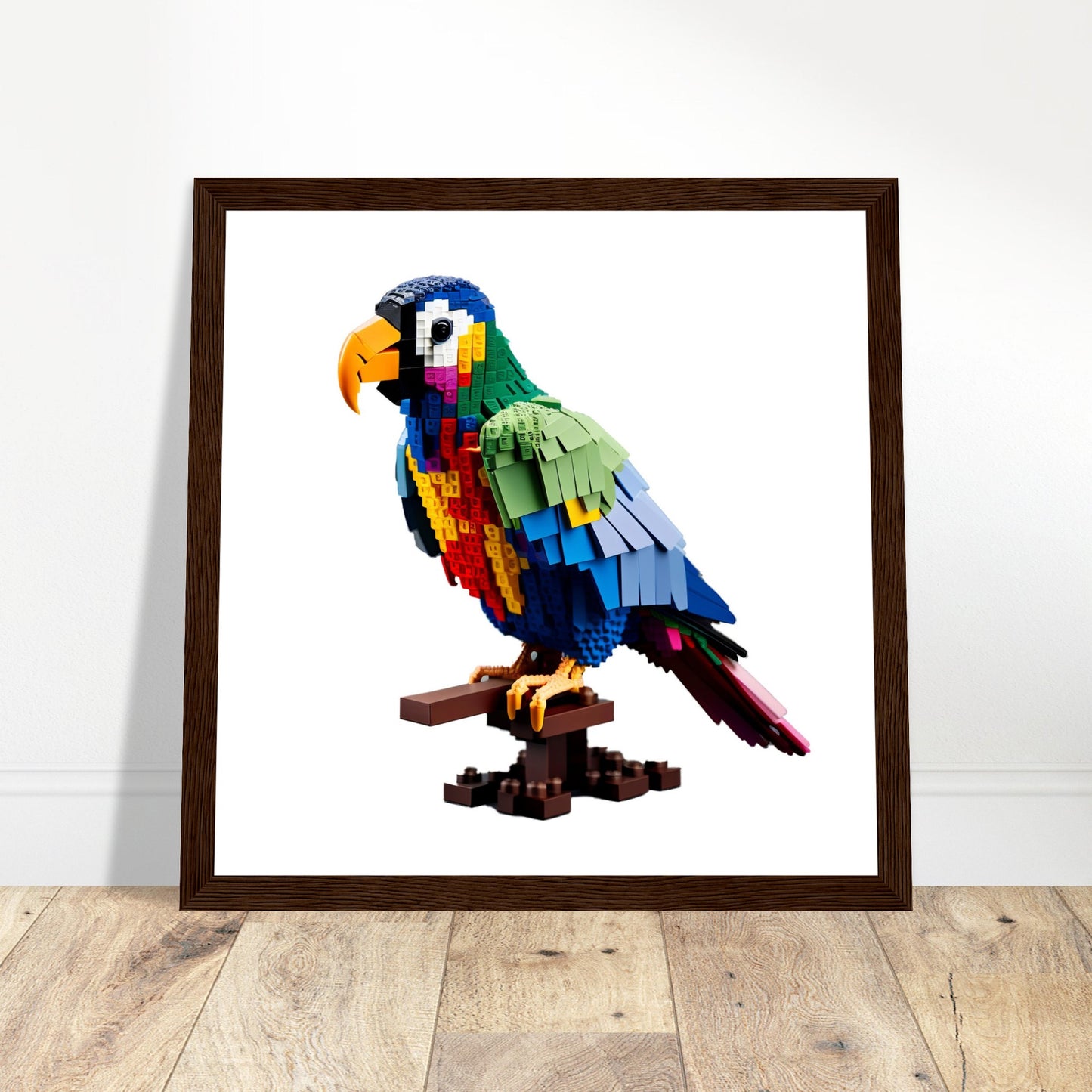 Parrot Artwork - Print Room Ltd Wood frame 70x70 cm / 28x28"