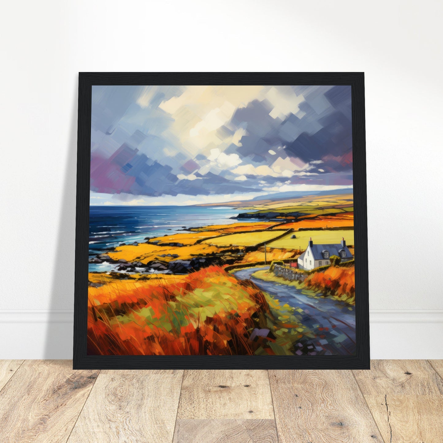 Northern Ireland CoastlinePrint - Print Room Ltd Black frame 50x50 cm / 20x20"