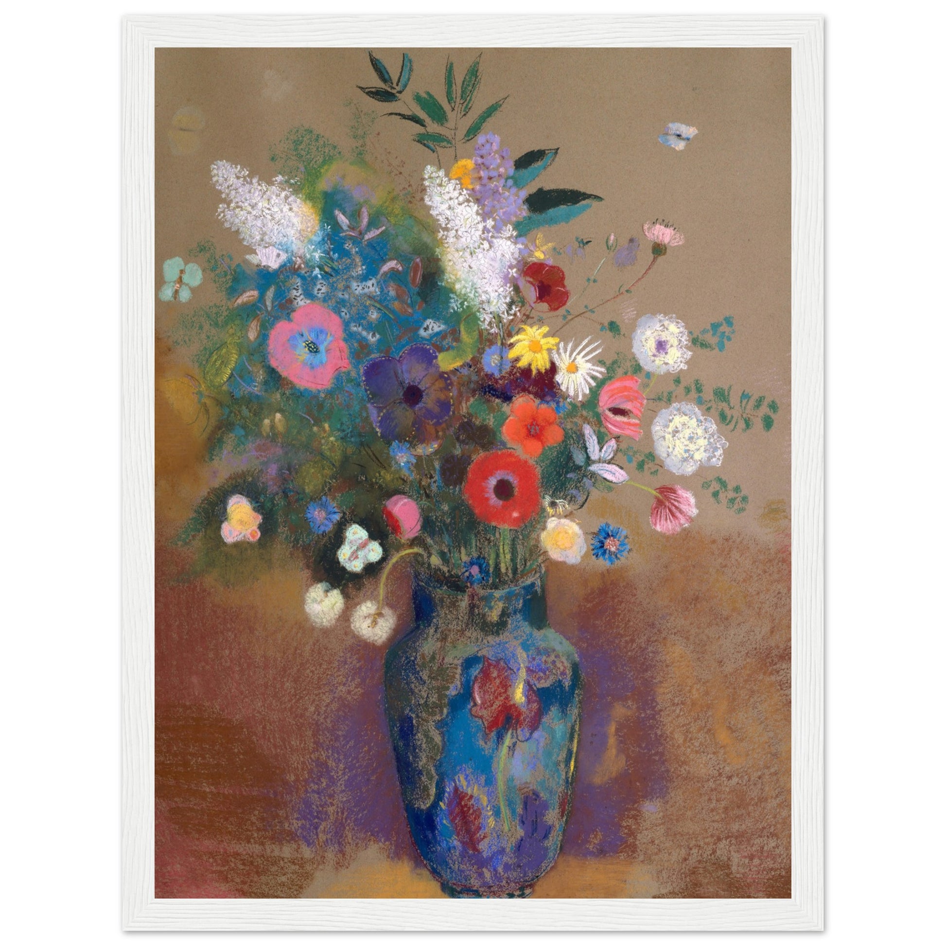 Bouquet of Flowers art print  white frame| by Print Room Ltd