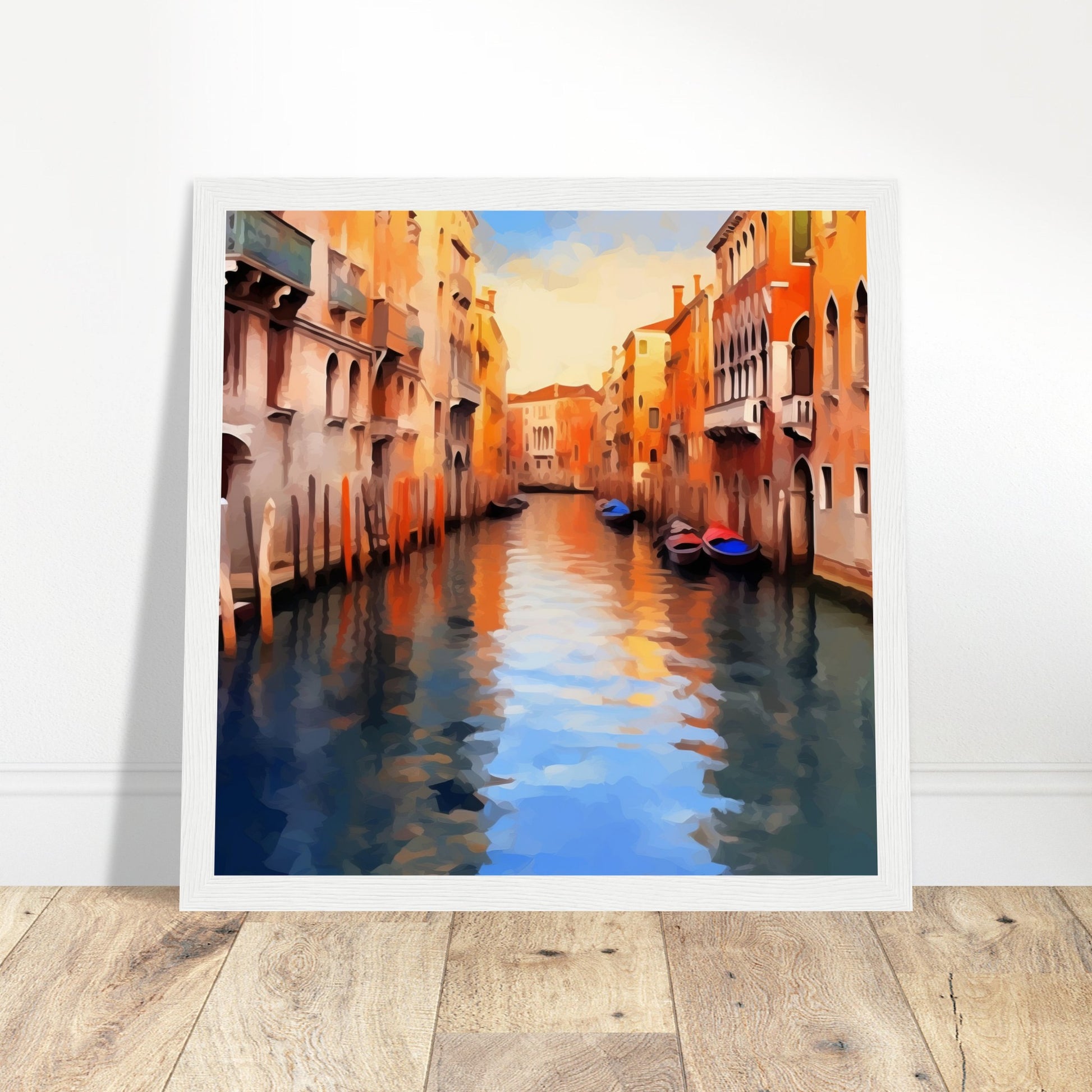 Venice Canals Artwork - Print Room Ltd Black frame 50x50 cm / 20x20"