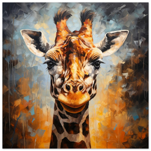 Giraffe Nature Artwork - Print Room Ltd No Frame Selected 70x70 cm / 28x28"