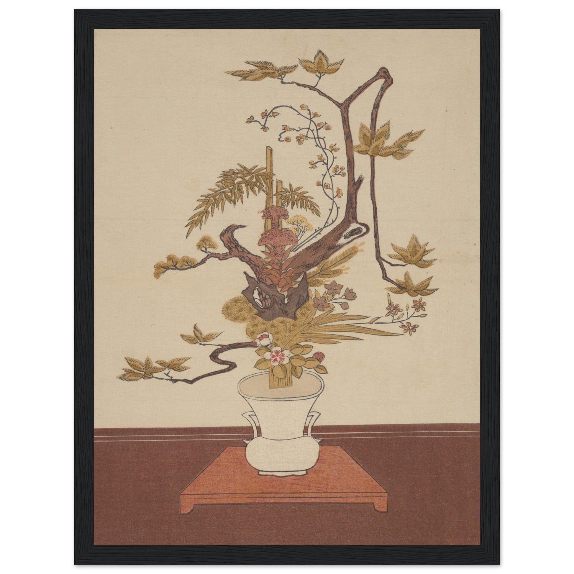 Ike Bana (Flower Arrangement) art print black frame | By Print Room Ltd