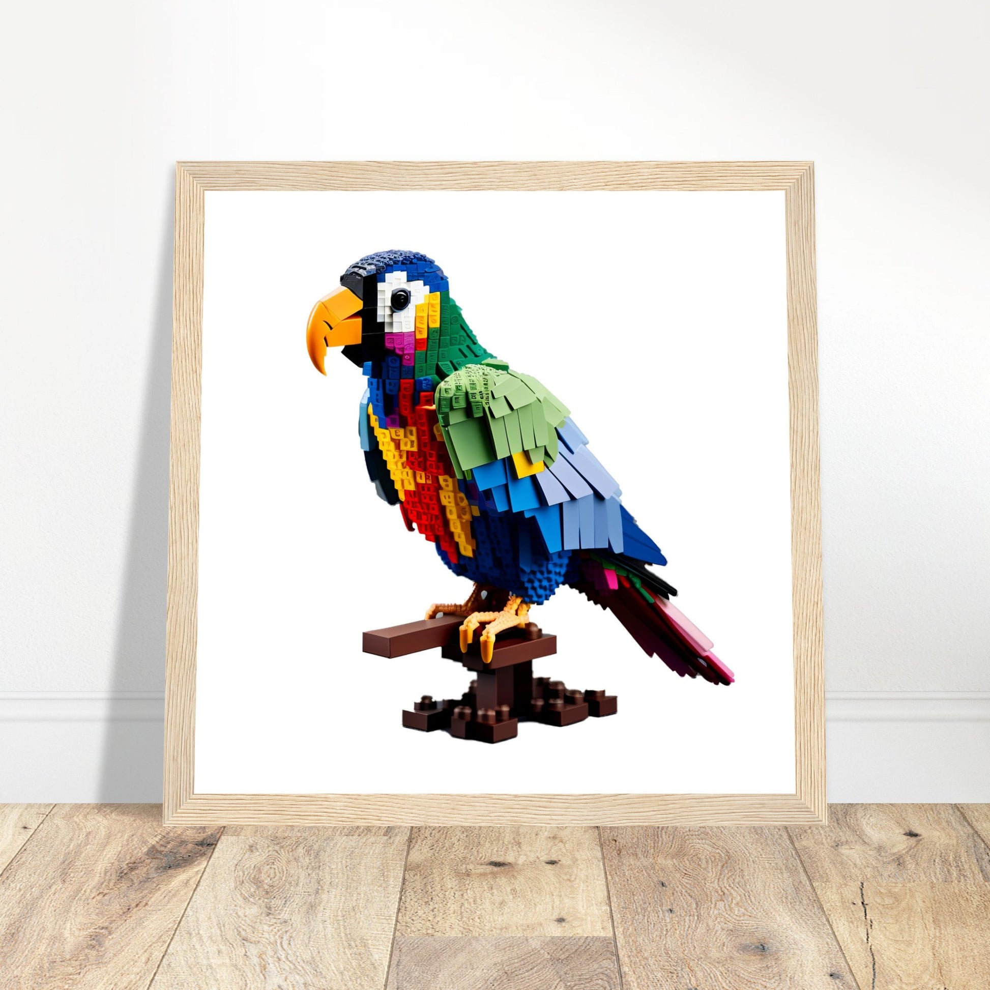 Parrot Artwork - Print Room Ltd White frame 30x30 cm / 12x12"