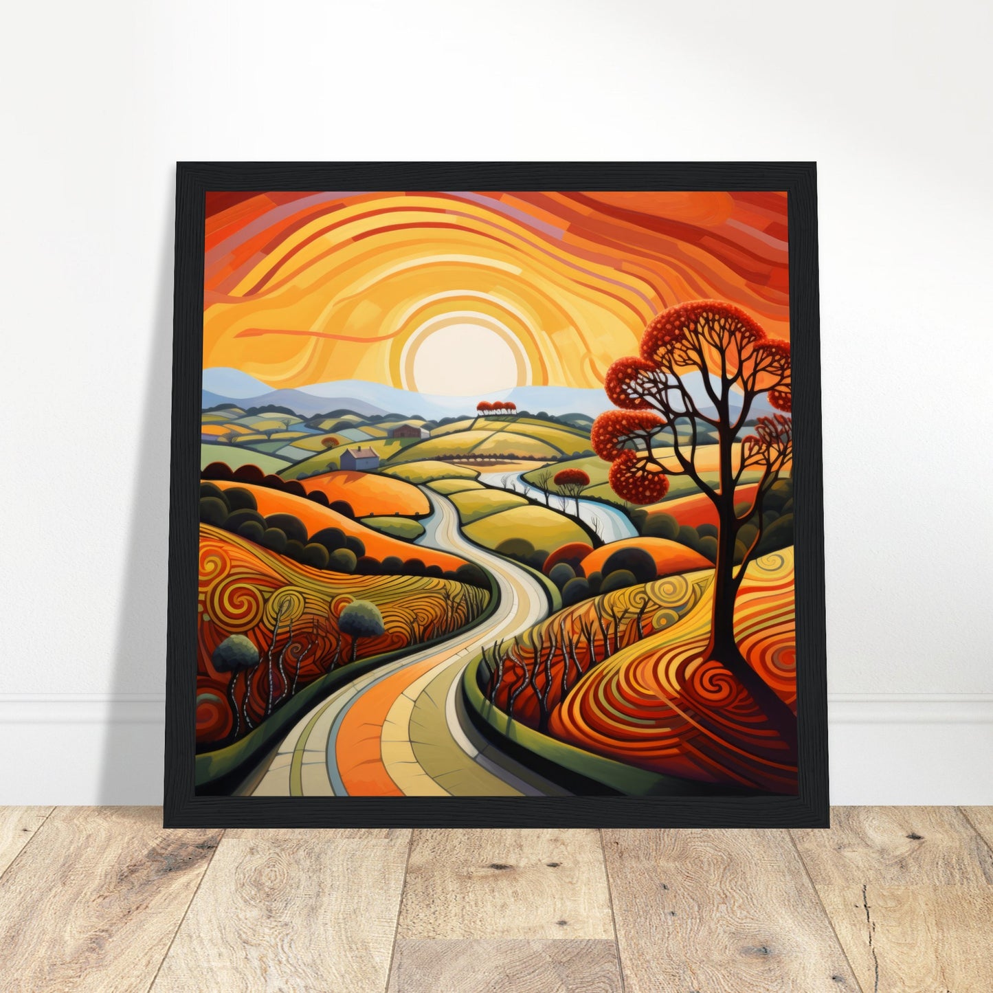 Abstract British Landscape - Print Room Ltd White frame 30x30 cm / 12x12"