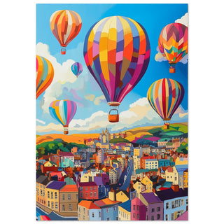 Abstract Colourful Hot Air Balloons Over Bristol Art Print