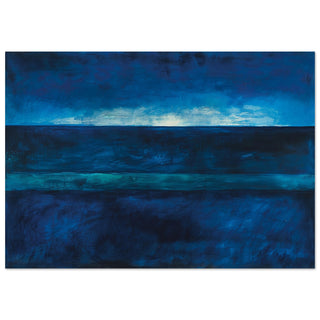 Abstract Dark Blue Seascape Art