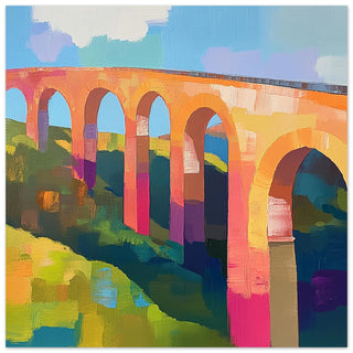 Abstract Harringworth Viaduct on a Summer's Day  Large Art Print