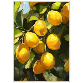 Lemon Grove Sunshine Art Print Light Wood Frame