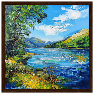 Serenity at Loch Lomond Large Dark Wood Frame Art Print