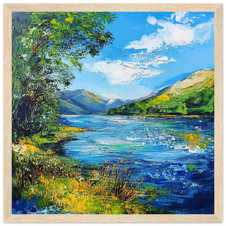Serenity at Loch Lomond Large Large Light Wood Frame Art Print