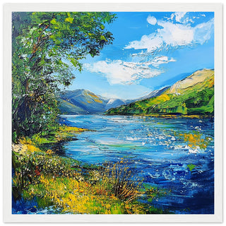 Serenity at Loch Lomond Large White Frame Art Print
