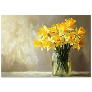 Vase of Yellow Daffodils Art Print