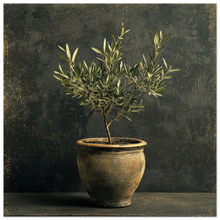 Vintage Olive Tree in Antique Greek Style Pot Art Print