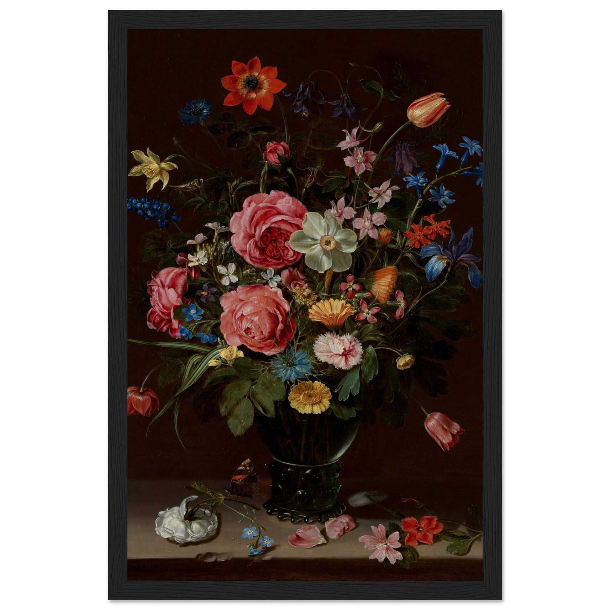 Flowers framed black art print | by Print Room Ltd