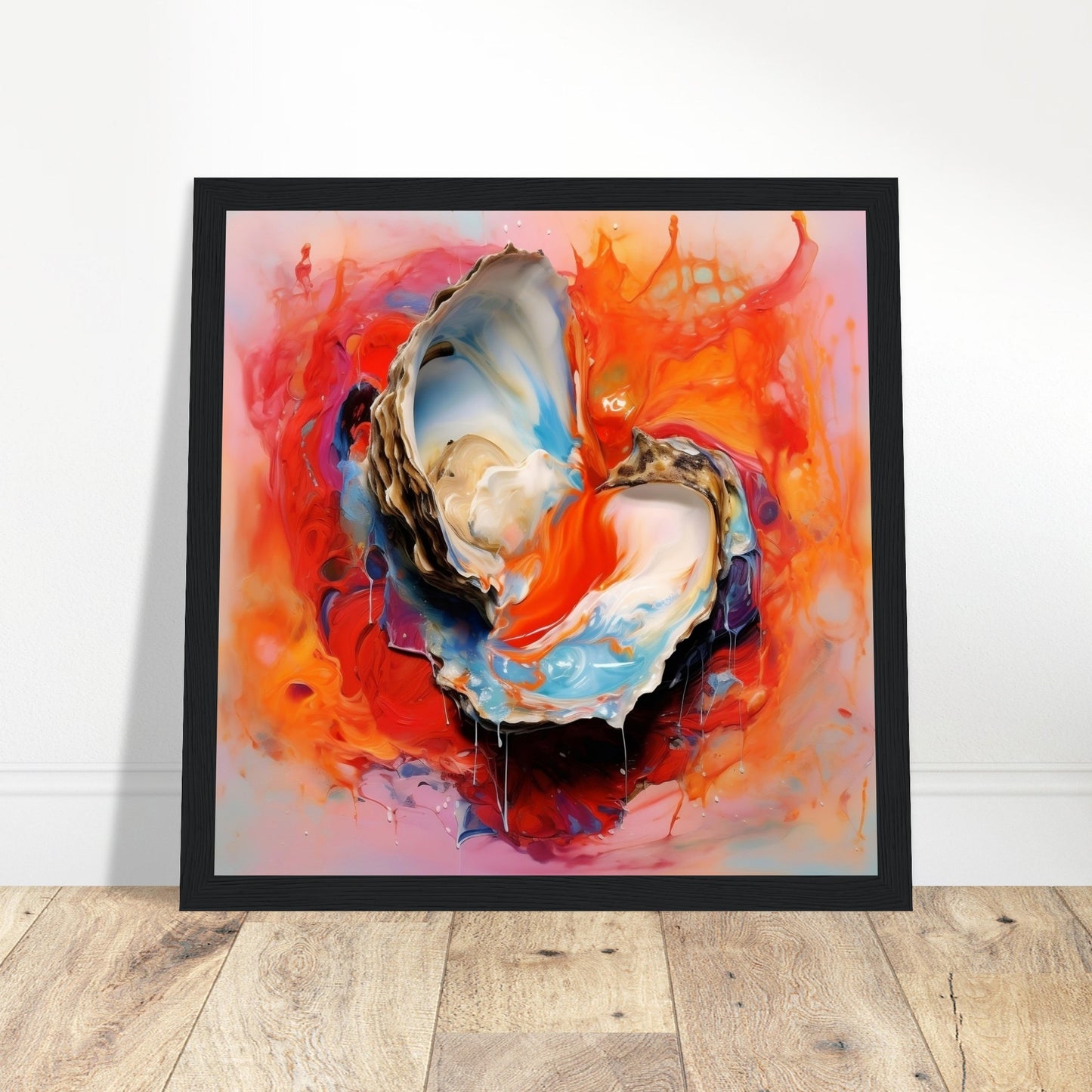 Exclusive Oyster Sea Artwork #5 - Print Room Ltd Black frame 50x50 cm / 20x20"