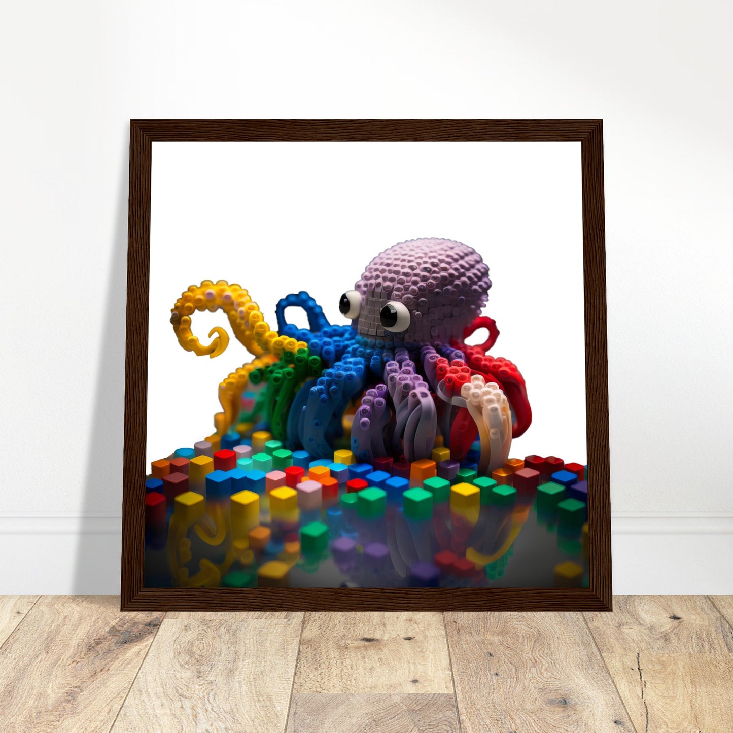 Octopus Artwork - Print Room Ltd Black frame 70x70 cm / 28x28"
