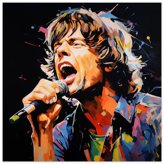 Mick Jagger Art Print - Print Room Ltd No Frame Selected 70x70 cm / 28x28"