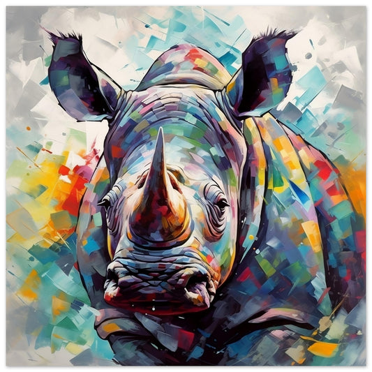 Radiant Rhino Artwork #2 - Print Room Ltd No Frame Selected 70x70 cm / 28x28"