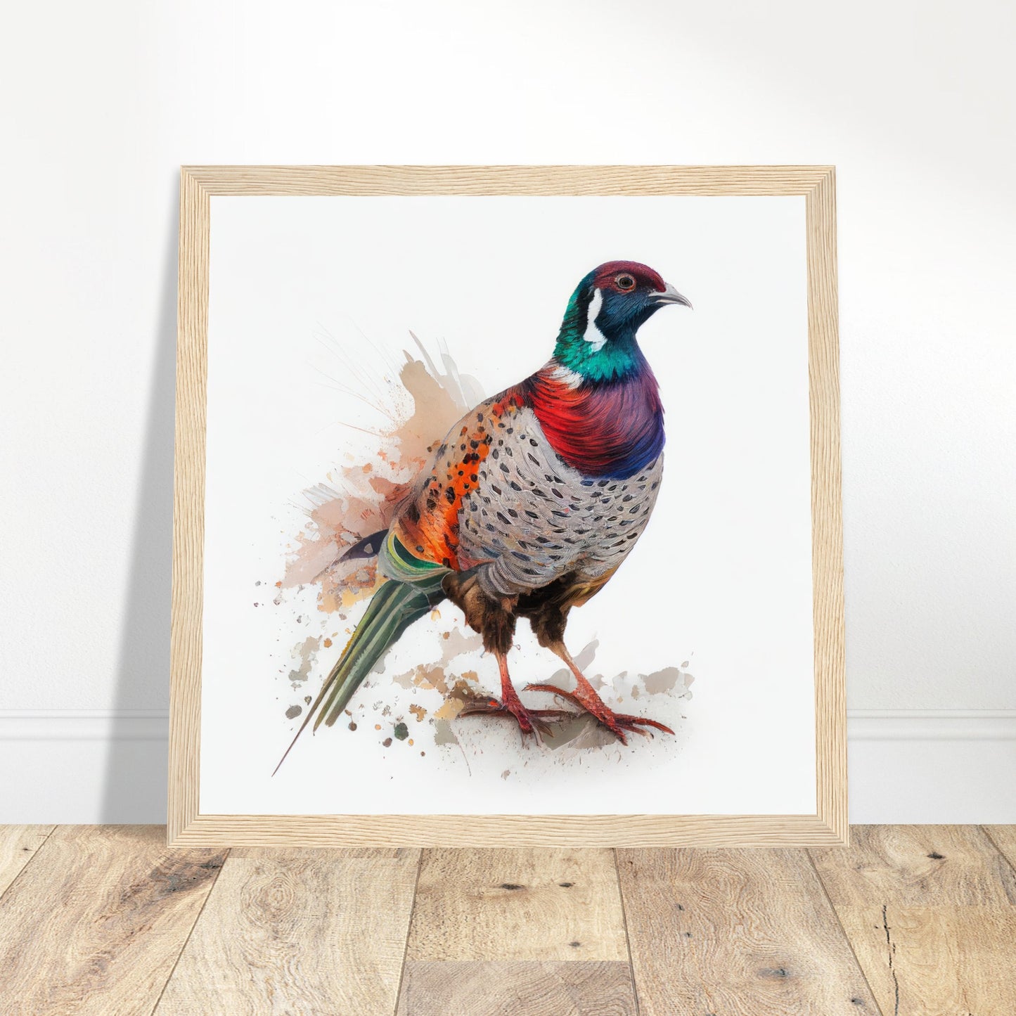 Pheasant Artwork - Print Room Ltd Wood frame 30x30 cm / 12x12"