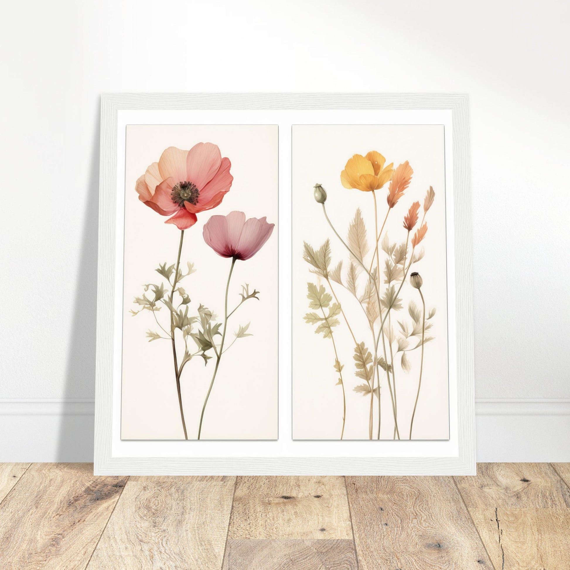 Elegance - Botanical Artwork #2- Print Room Ltd Dark wood frame 30x30 cm / 12x12"