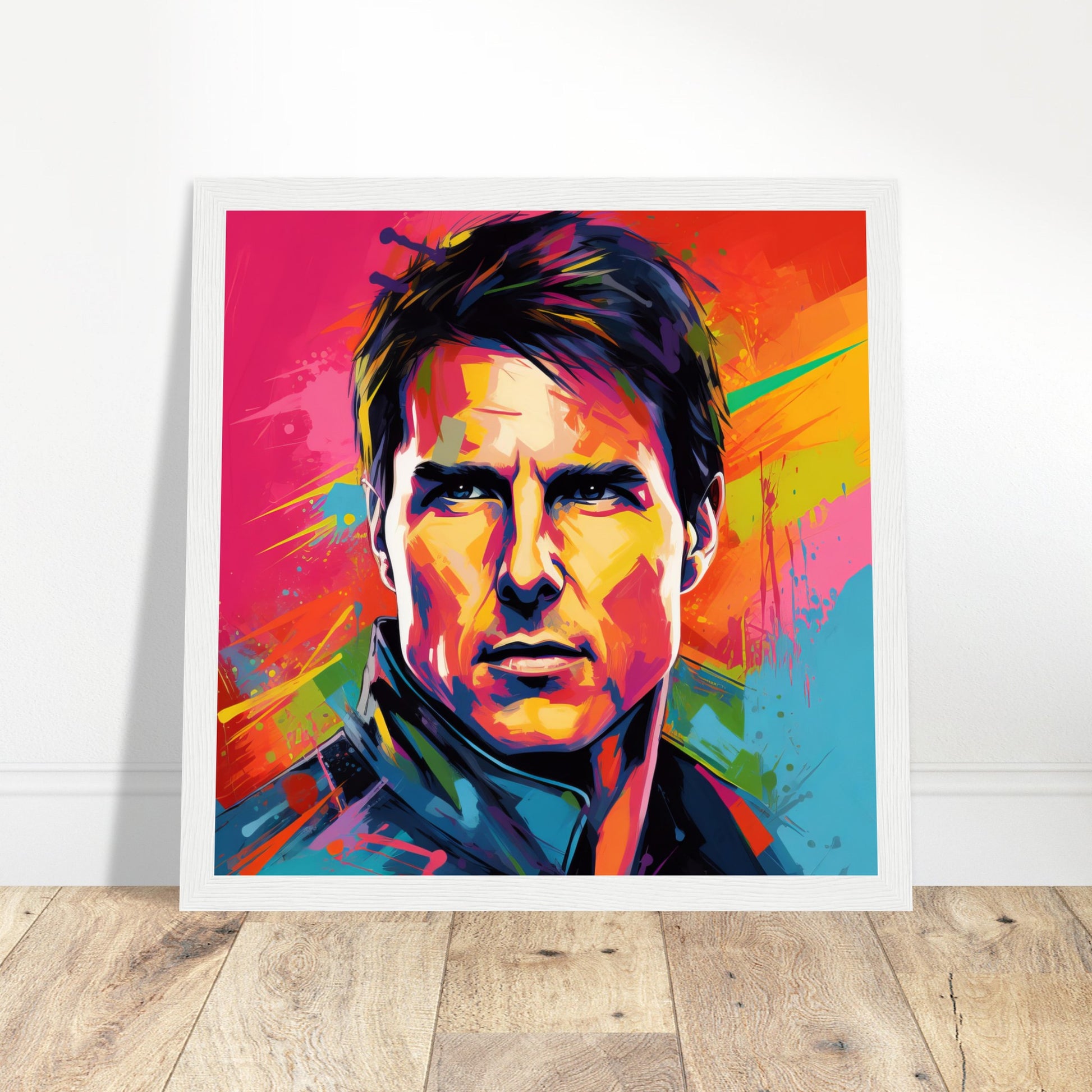 Tom Cruise Pop Art - Print Room Ltd Black frame 70x70 cm / 28x28"