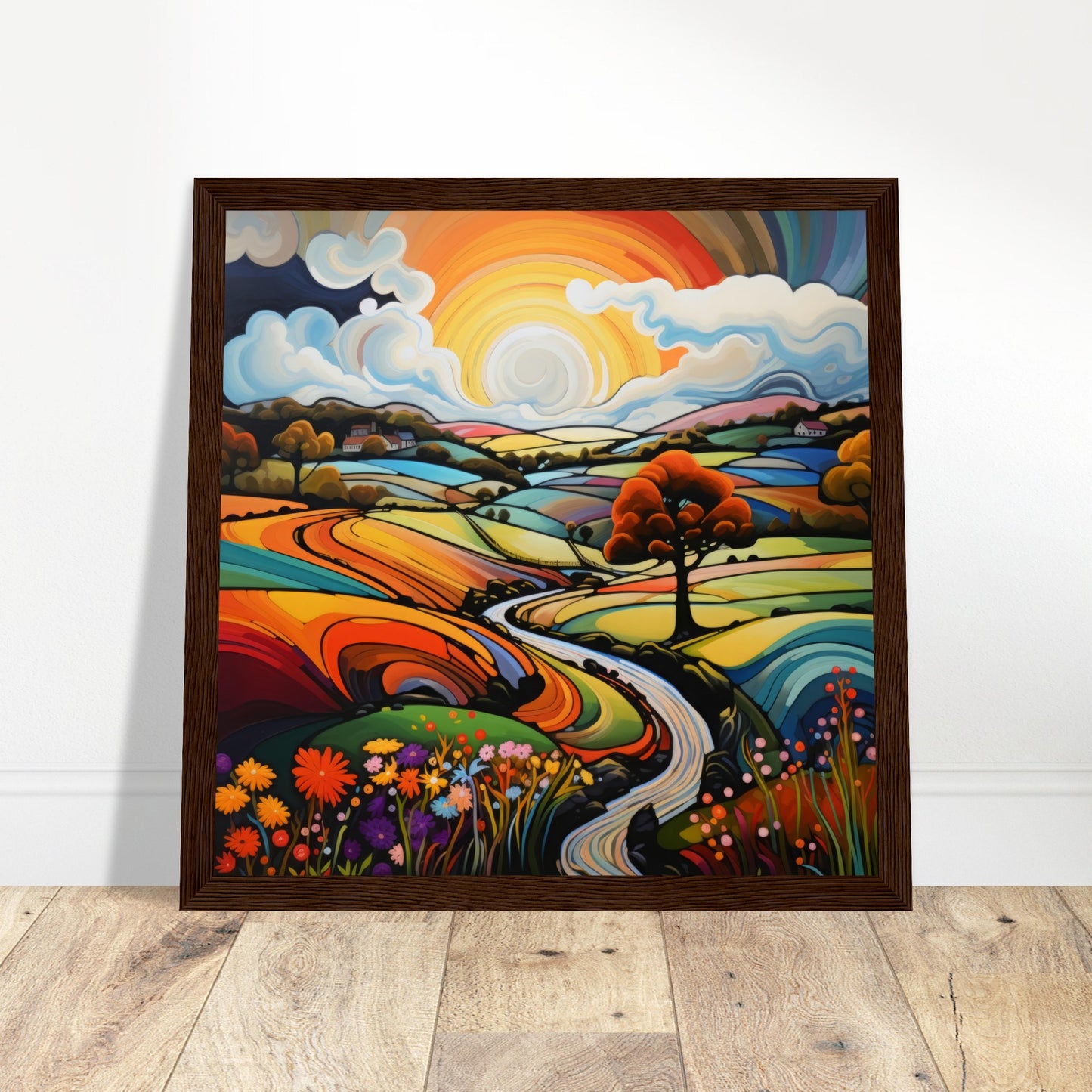 British Landscape Portrait - Print Room Ltd Black frame 30x30 cm / 12x12"