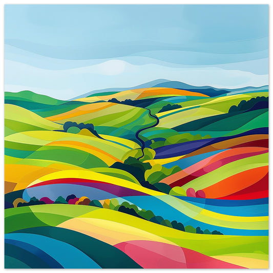 Vivid Valleys: Summer's Palette art print | by Print Room Ltd