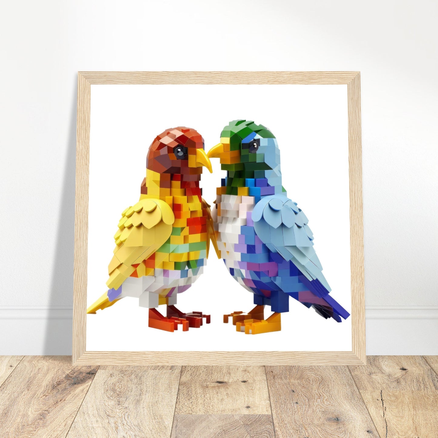 Building Block Birds Art - Print Room Ltd No Frame Selected 30x30 cm / 12x12"