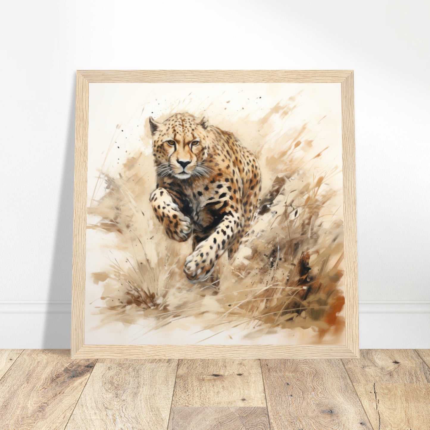 Cheetah Art Print - Print Room Ltd Dark wood frame 50x50 cm / 20x20"