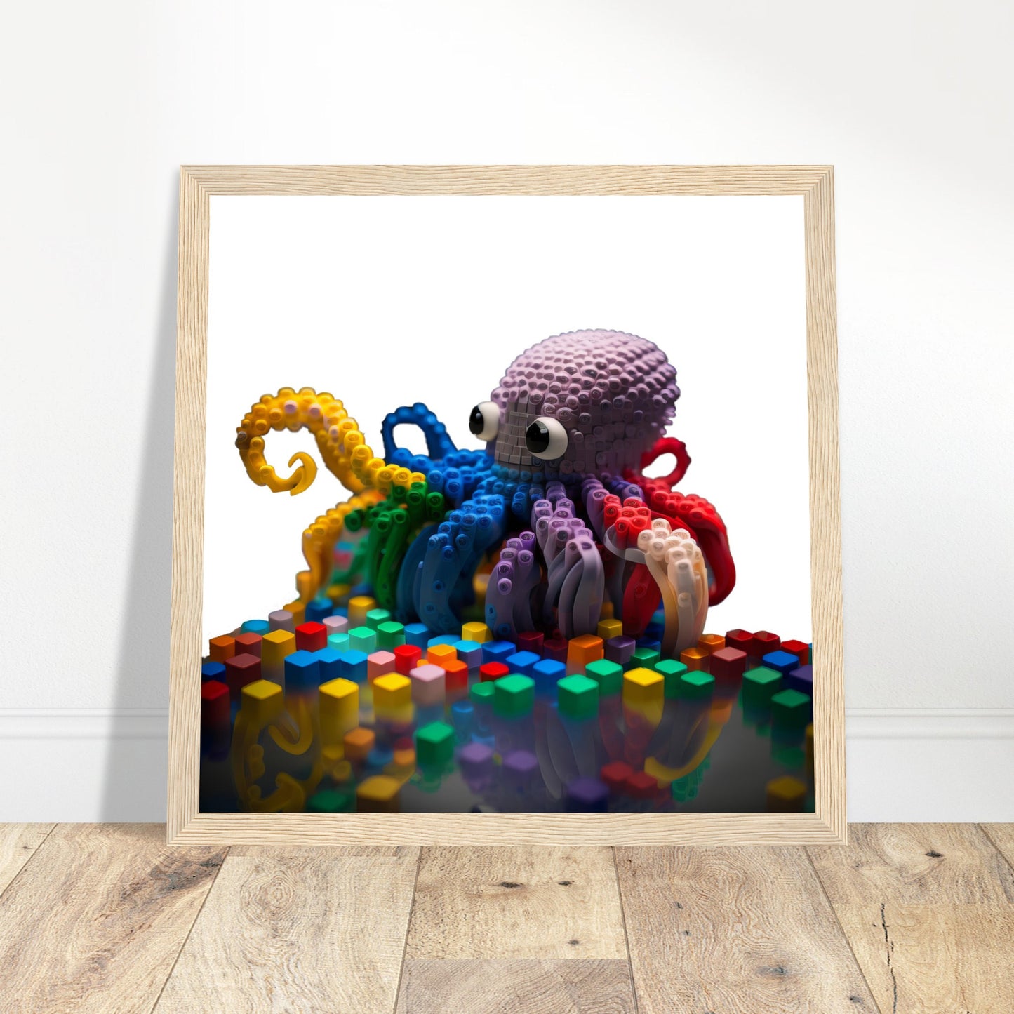 Octopus Artwork - Print Room Ltd Wood frame 50x50 cm / 20x20"