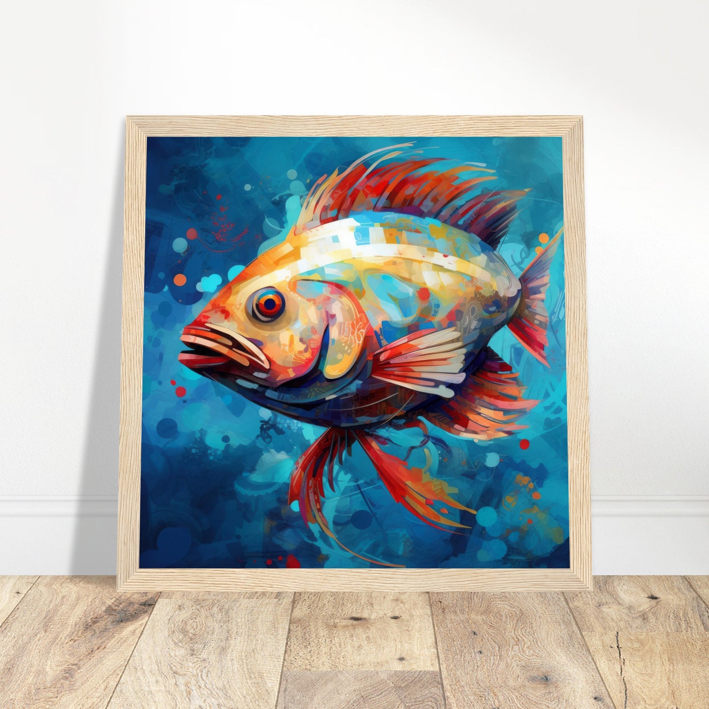 Sea Bass Artwork - Print Room Ltd White frame 30x30 cm / 12x12"