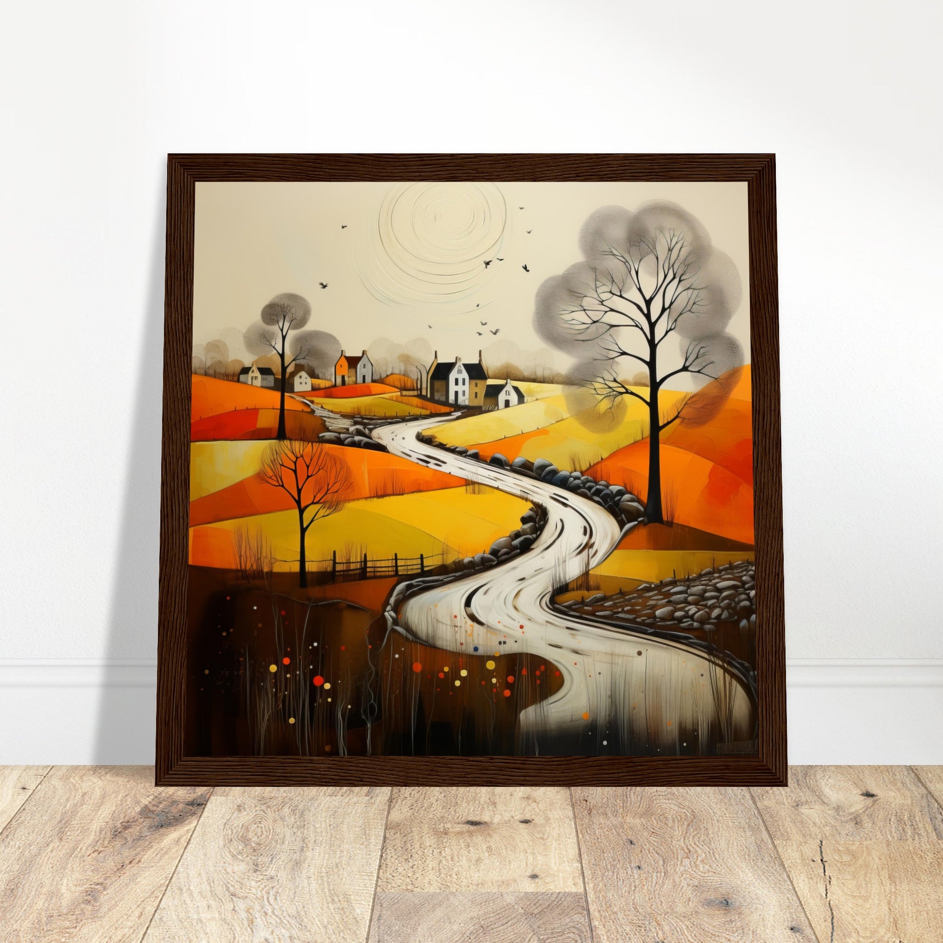 Abstract British Landscapes - Print Room Ltd Wood frame 70x70 cm / 28x28"