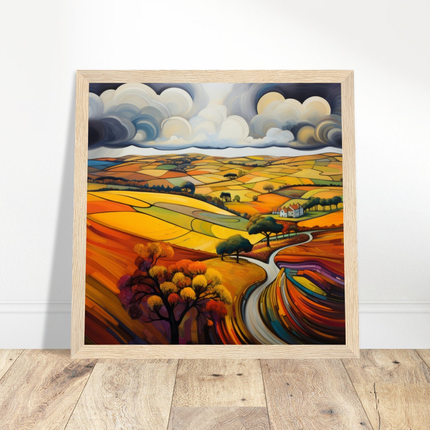 British Autumn Abstract Art - Print Room Ltd No Frame Selected 50x50 cm / 20x20"